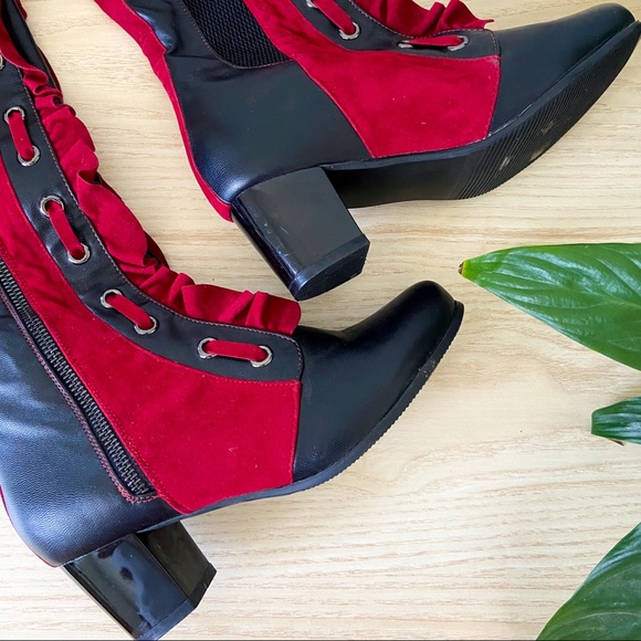 Red Flare Boots - Picture 2 of 6